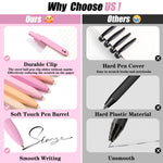 Piochoo Aesthetic Pens, 8 Pcs 0.5mm Gel Pens, No Smudge Quick Dry Smooth Writing Pens, Cute Black Ink Journaling Pens for Women Nurse School Office Desk Accessories
