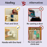 Neobay Child Proof Door Lock & Adjustable Cat Door Latch, No Need for Interior Cat Door, Keeps Toddler Out of Litter Box, No-Drill Door Locks for Kids Safety, Easy Adult Access
