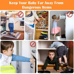 5 Pack Upgraded Invisible Baby Proofing Cabinet Latch Locks - Pabesim Child Proof Cupboard Drawers Latches - Adhesive Easy Installation