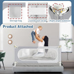 Yozoia Bed Rail for Toddlers, Baby Bed Rail Guard with Double Child Safety Lock, 30 Speed Height Adjustable, Safety Toddler Bedrail for King & Queen Size Bed