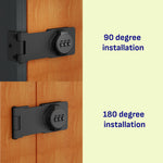 RETRIN 3-Digit Combination Lock, Black, Keyless, Zinc Alloy, Cabinet Door Latch, Easy DIY Installation, Wide Range of Uses
