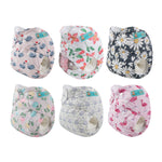 ALVA 6 Pack Cloth Diaper with 12 Inserts One Size Adjustable Washable Reusable Diaper Cover for Baby Girls and Boys