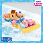 Toomies Peppa Pig Bath Toys - Peppa’s Boat Adventure Bath Toy Set - Includes 2 Boat Toys and 5 Peppa Pig Figures - Peppa Pig Toy Boats - Toddler Bath Toys for 18 Months and Up