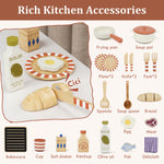 Lehoo Castle Kids Play Kitchen for Toddlers 1-3, Wooden Kitchen Playset Small, Pretend Play Kitchen Toys with Play Food Pots and Pans Accessories