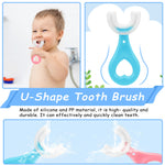 ANOOVV 4 Pack U Shaped Toothbrush Kids, Soft Silicone Brush Head Whole Mouth with Handle 360 ° Oral Teeth Cleaning Design for Toddler Toothbrushes Age 2-6