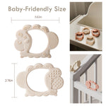 Moonkie Teething Toy, Safe & Easy to Hold BPA Free Silicone Baby Soothing Teethers, Prevent Finger Sucking Teether Toys Best for Babies 0-6 6-12 Months (Sheep Muted)