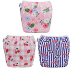 ALVABABY Swim Diapers 3pcs Baby & Toddler Snap One Size Reusable Adjustable Baby Boys' Swim Diapers for Swimming Lessons 3SWY65A