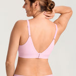 MOMANDA Seamless Nursing Bras for Breastfeeding Supportive Padded Wireless Maternity Bras with One-piece Molded Cups Sweet Pink Medium