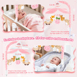 Playix Baby Crib Mobile with Music and Lights, Nursery Baby Mobile for Crib Bassinet with Remote Control, Rotation, Starlight Projection, Crib Toys for Babies Boys Girls Pink