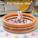 Inflatable Baby Pool Small Kiddie Swimming Pool, 3 Rings Round Pad Pool for Kids & Toddler, Portable Beach Backyard Kiddie Pool, Indoor & Outdoor Water Game Toys for Girl/Boy (Brown)