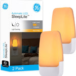 GE LED Night Light, Plug-in, Dusk to Dawn Sensor, Warm White, Ambient Lighting, Ideal Kids Adults Nightlight for Bedroom, Bathroom, Nursery, Hallway, Kitchen, 30966, 2 Pack
