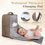 Diaper Bag Backpack,Baby Bag Backpack with Changing Station,Waterproof Large Diaper Bag for Baby Boy Girls,Pañaleras Para bebe with 15 Pocket,2 Insulated Pockets,Brown