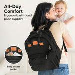 KeaBabies Diaper Bag Backpack - Large Baby Diaper Bag with Changing Pad, Baby Boy, Girl, Travel Backpack for Mom and Dad, Waterproof, Multi Function Durable (Trendy Black)