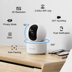 GALAYOU Indoor Security Camera 2K, 360 Degree 2.4G WiFi Home Security for Baby/Pet/Elder/Nanny with Night Vision, 24/7 SD Card Storage, Works with Alexa and Google Assistant G2-2Pack