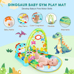 VZO Baby Gyms Play Mats, Infant Play Mat and Activity Gym, Baby Play Piano Gym Mat, Play Mats for Babies Newborns and Toddlers, Tummy Time Activity Mat Toys 0-3-6-12 Months (Dinosaur)