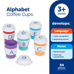 Learning Resources Alphabet Coffee Cups - ABC Toys, Phonics Practice, Reading Readiness, Language Development, Letter Toy for Toddlers, Matching Game, Preschool Activities, Gifts for Kids