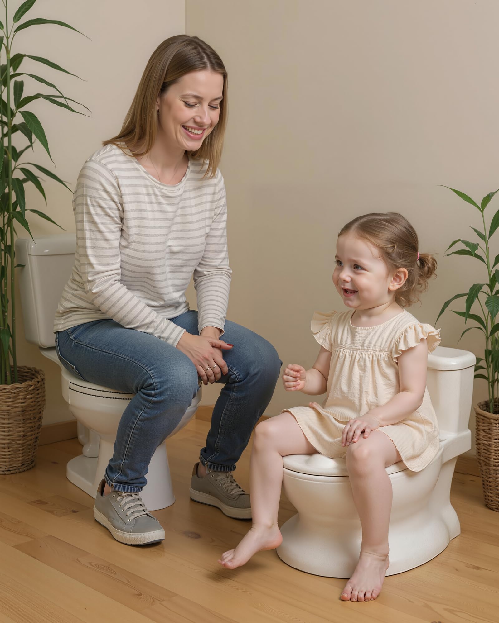 PipNest Realistic Potty Training Toilet - Flushing Sounds, Wipes Storage, Disposable Liners, Easy to Clean for Toddler Boys and Girls, White