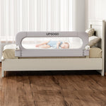 UPGOGO Folding Bed Rail for Toddlers,Baby Bed Rail Guard with Reinforced Anchor Safety System,Fit Bunk,Full Size,Queen,King,Twin(Grey,59"x23.6")