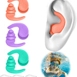 Kids Swimming Ear Plugs,3 Pairs Waterproof Reusable Silicone Child Swim Earplugs for Swimming Surfing Bathing Showering,Small Children Water Ear Plugs Suitable for Boys and Girls (Kids 6-14 Years Old)