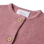 Stellou & friends 100% Cotton Cardigan Baby Sweaters 3-6 Months, Newborn Cardigan, Baby Girl Cardigan Sweater, Rose Pink