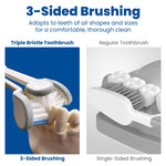 Triple Bristle Kids Sonic Three Sided Toothbrush, 1 Pack