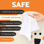 Impossibly Compact Travel Wipes with Natural Extracts - Skin-Friendly Wet Wipes, Hypoallergenic & Unscented for Adults, Kids & Baby Care - 10 Pack Total 60 Wipes
