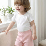 Aura Vane 3 Pack Baby Girl Pink Beige Shorts 6 9 12 Months Baby Cotton Shorts Summer Light Pink Casual Girl Clothes Pull-On Short Pants for Daily Wear