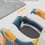 Potty Training Seat with Step Stool, Toddler Potty Training Toilet Seat with Non-Slip Step Splash Guard Safety Handles and Waterproof Cushion, 2 In 1 Toddler Potty Seat