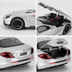Guarsiliymi SLR Race Car Model, Die-cast 1:32 Scale Toy Cars with Light and Sound, Alloy Pull Back Car for Kids Adults, Collectible Birthday Gift (Silver)