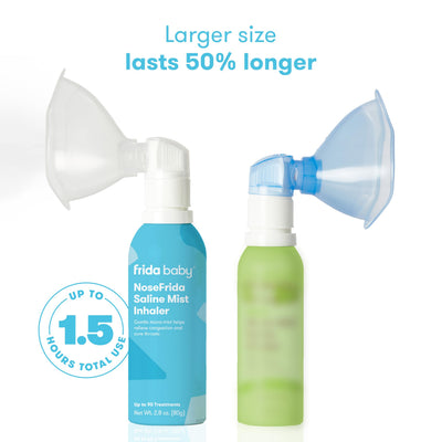 Frida Baby NoseFrida Saline Mist Nasal Inhaler, Decongestant Spray for Congestion & Allergy Relief for Babies + Kids, Nasal Saline Spray, Soothes Stuffy Nose & Sore Throat, Includes Mask