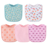The Peanutshell Baby Girl Terry Bib Set of 10-100% Cotton, Soft, Absorbent Baby Bibs for Girls, Toddler Baby Girl Bibs Set, Newborn & Infant Bib - Rainbow Floral