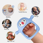 Smily Mia Baby Teething Toys for 0-6Months, Teethers for Babies 3-6Months | Penguin Teether | Hand Teether |Teething Mittens for Teething Relief, Baby Pacifier |Teething Pacifiers for Baby, Light Blue
