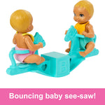 Barbie Skipper Doll & Nursery Playset with Accessories, Includes Twin Baby Dolls, Crib, Swing, See-Saw & More