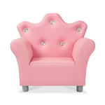 Melissa & Doug Pink Faux Leather Child’s Crown-Back Armchair (Kid’s Furniture) Princess Chair for Toddlers, Children's Furniture, Pink Chair for Kids