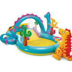 Intex 96" x 78" x 28" Inflatable Jungle Adventure Play Center Spray Kiddie Pool - Backyard Kids Water Slide, Outdoor Blow-Up Splash Pad for Toddlers