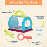 B. toys – Bug Bungalow Insect Catching Kit with Mesh Case, Magnifying Container, Tweezers & Magnifier – Educational Outdoor Toys for Toddlers – Nature Exploration Set for 3+ Years