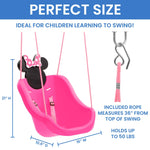Disney Minnie Mouse 2-in-1 Outdoor Swing by Delta Children – for Babies and Toddlers – Full Bucket Seat
