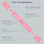 BLIEVE Aesthetic Cute Highlighters No Bleed Through, Dual Tip 8 Pack, Pastel Colors For Bible & Journaling