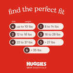 Huggies Size 1 Diapers, Skin Essentials Baby Diapers, Size 1 (8-14 lbs), 198 Count (3 Packs of 66)