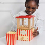 Le Toy Van - Wooden Honeybake Retro Popcorn Machine | Cinema, Kitchen Or Movies Pretend Play | Movie Night Role Kids Play Toy