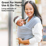 KeaBabies Baby Wrap Carrier - All in 1 Original Baby Carrier Newborn to Toddler Sling, Easy to Wear, Hands Free Bonding, Lightweight, Breathable Infant Wraps (Stone Gray)