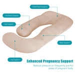 Cute Castle Pregnancy Pillows, Soft U-Shape Maternity Pillow with Removable Cover - Full Body Pillows for Adults Sleeping - Pregnancy Must Haves - Jumbo 57 Inch - Brown