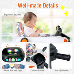 BABY JOY 2 in 1 Baby Walker, Foldable Activity Walker with Adjustable Height & Speed, Music, Lights, Mirrors, Padded Seat Cushion, Activity Baby Push Walker for Toddler Boys Girls, Ages 6-18 Months