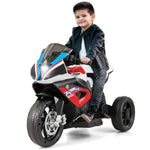 Costzon Kids Motorcycle, Licensed BMW 12V Battery Powered Electric Motorcycle with Headlight, Horn, Music, MP3, USB Port, 3 Wheels Ride on Toddler Motorcycle for Kids, Gift for Boys & Girls (Deep Red)