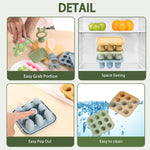 WAJIAYON Baby Food Freezer Tray,Silicone Nibble Freezer Tray,Baby Fruit Food Feeder Teether Tray,Breastmilk Popsicle Mold,Baby Food Storage Container Ice Cube Tray Maker for Homemade Baby Food-Blue