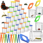 Halloscume 48 Pack Insect Bug Viewer Kit for Kids with Tweezers Explorer Outdoor Set Bug Catcher Containers for Insects Magnifying Box Observation Kit for Science Nature Exploration Collecting