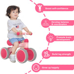 Baby Balance Bike Toys for 12-36 Months Boys Grils Baby Bike Kids Toy Toddler Bike No Pedal Best First Birthday Gifts Children Walker Infant 4 Wheels Bicycle Tarining Bike (Pink)