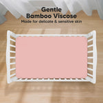 KeaBabies 2-Pack Baby Crib Sheets for Boys, Girls - 52x28 Viscose Derived from Bamboo Toddler Bed Sheets Neutral, Fitted Crib Mattress Cover for Standard Baby Bedding, Soft & Cozy (Rose)