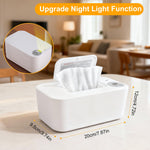 Wipe Warmer, Baby Wipes Dispenser, Large Capacity Baby Wipe Warmer, Wet Wipes Dispenser for Diapers, Wet Wipe Warmer with Night Light for Home, Car & Travel, 3 Temperature Settings
