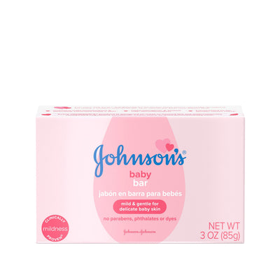 Johnson's baby bar packaging on a white background